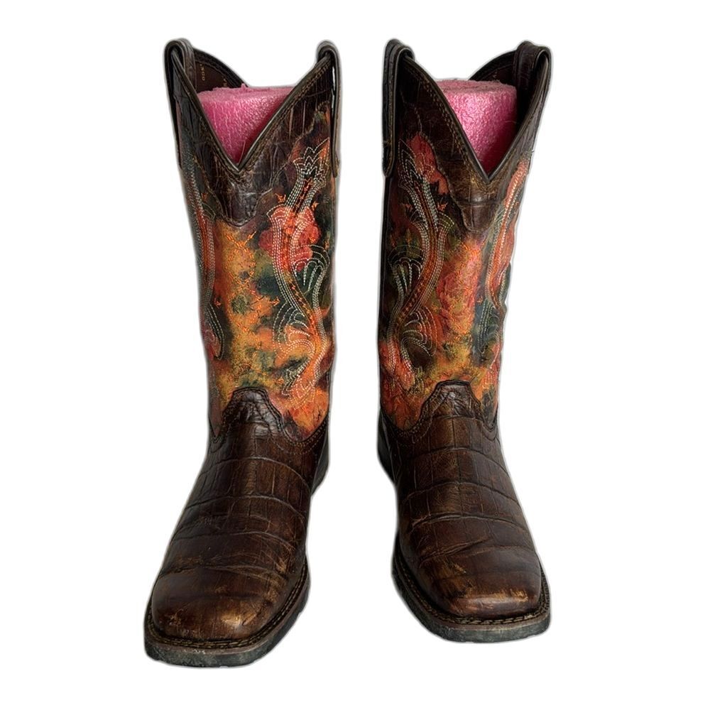Durango Mustang Women's Faux Exotic Western Pull-on Boot size 7.5 M rodeo cute - Picture 3 of 11